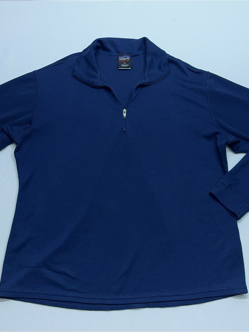 Patagonia Capilene 1/4 Zip Base Layer Womens Size Medium Long Sleeve Blue USA
